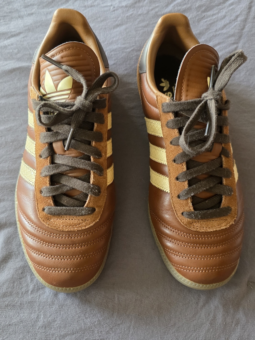 Adidas Women’s Samba-Inspired Brown and Tan Leather Sneakers